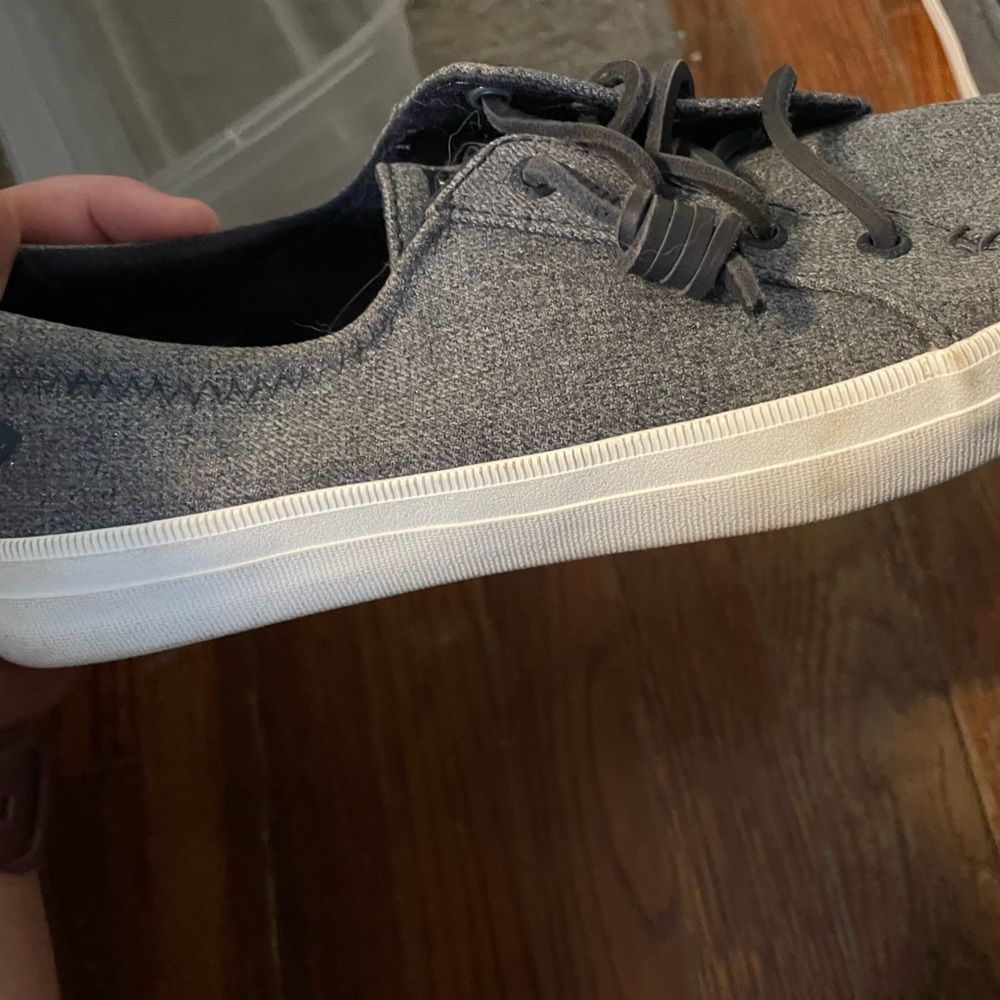 Blue Sperry shoes with sparkle